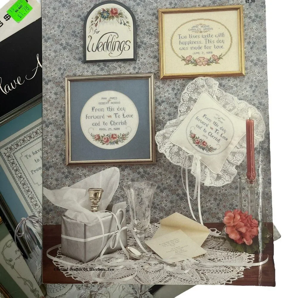 Lot 3 Cross Stitch Wedding Patterns  Leisure‎ Arts Leaflets CrossStitch Designs